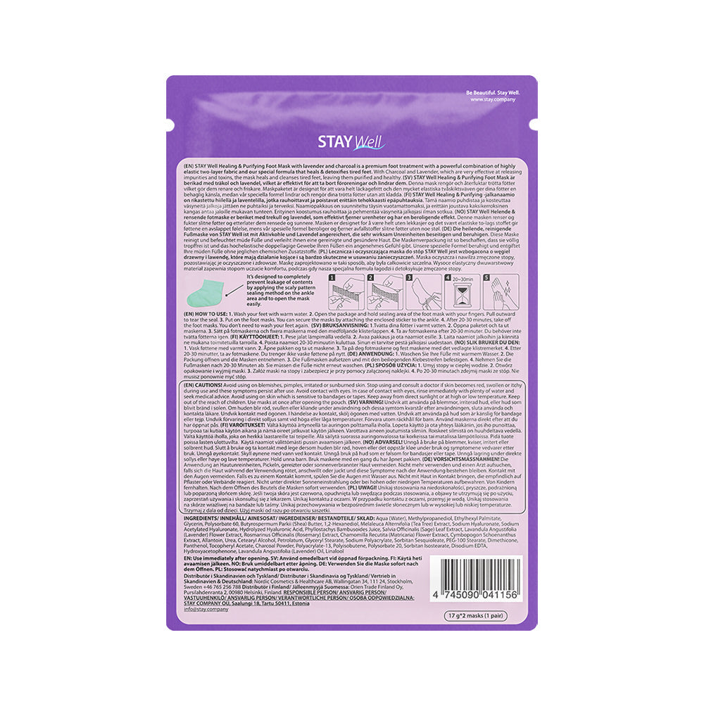 STAY Well Healing & Purifying Foot Mask CHARCOAL