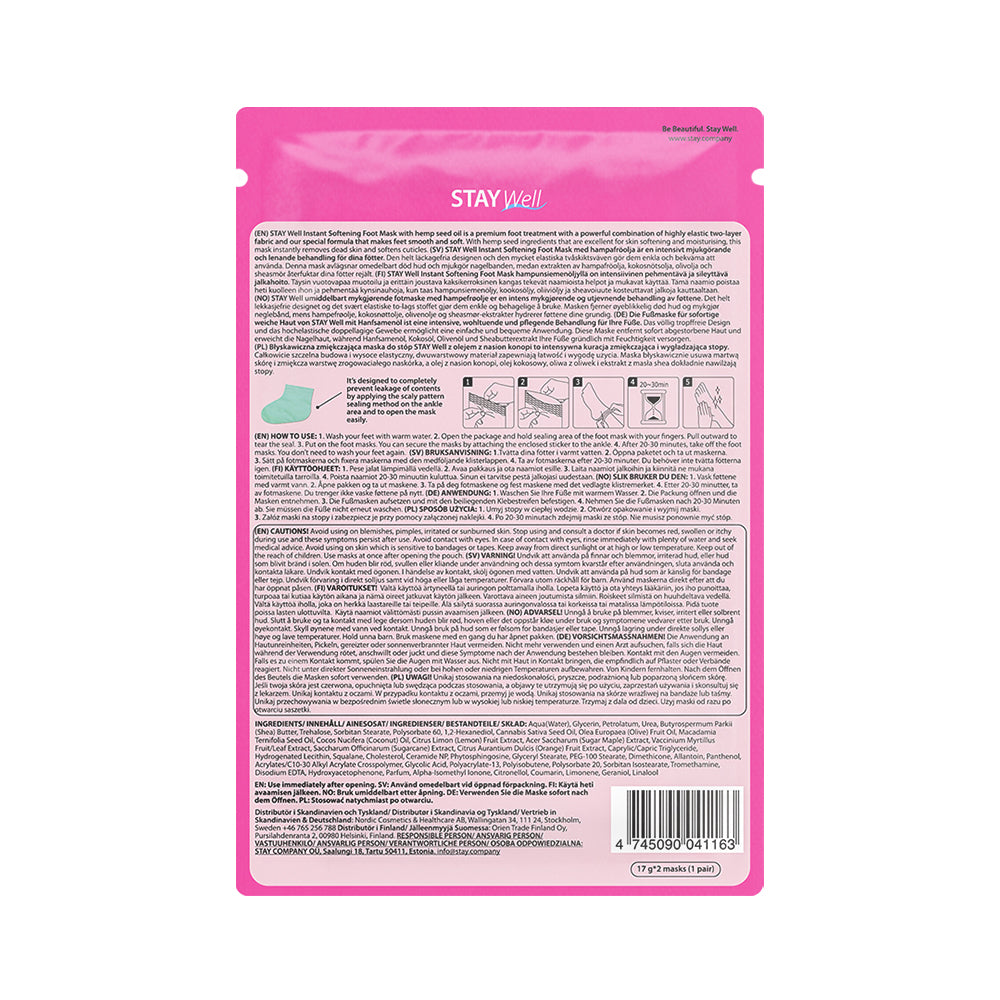 STAY WELL Instant Softening Foot Mask HEMP SEED