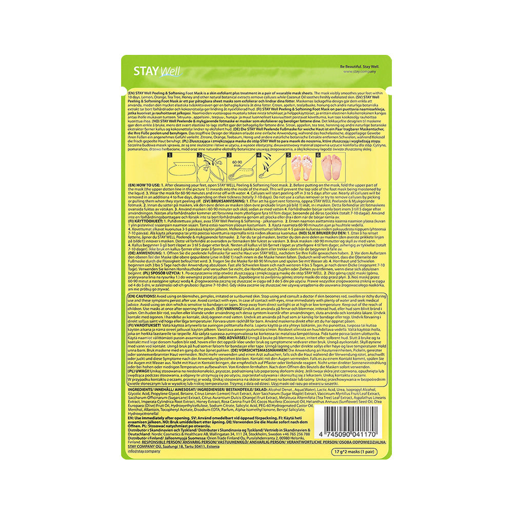 STAY Well Peeling & Softening Foot Mask LEMON