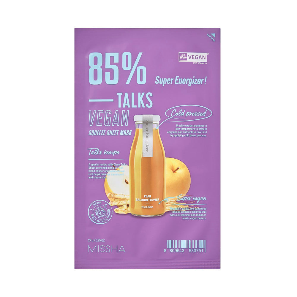 Missha Talks Vegan Squeeze Sheet Mask [Super Energizer]