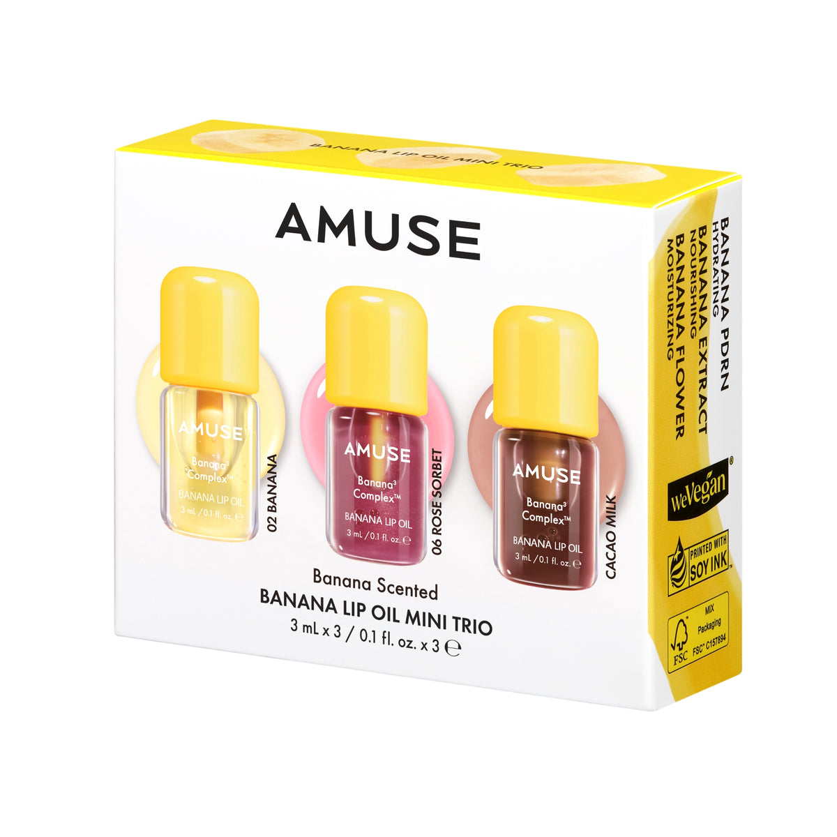 AMUSE Banana Lip Oil Mini Trio