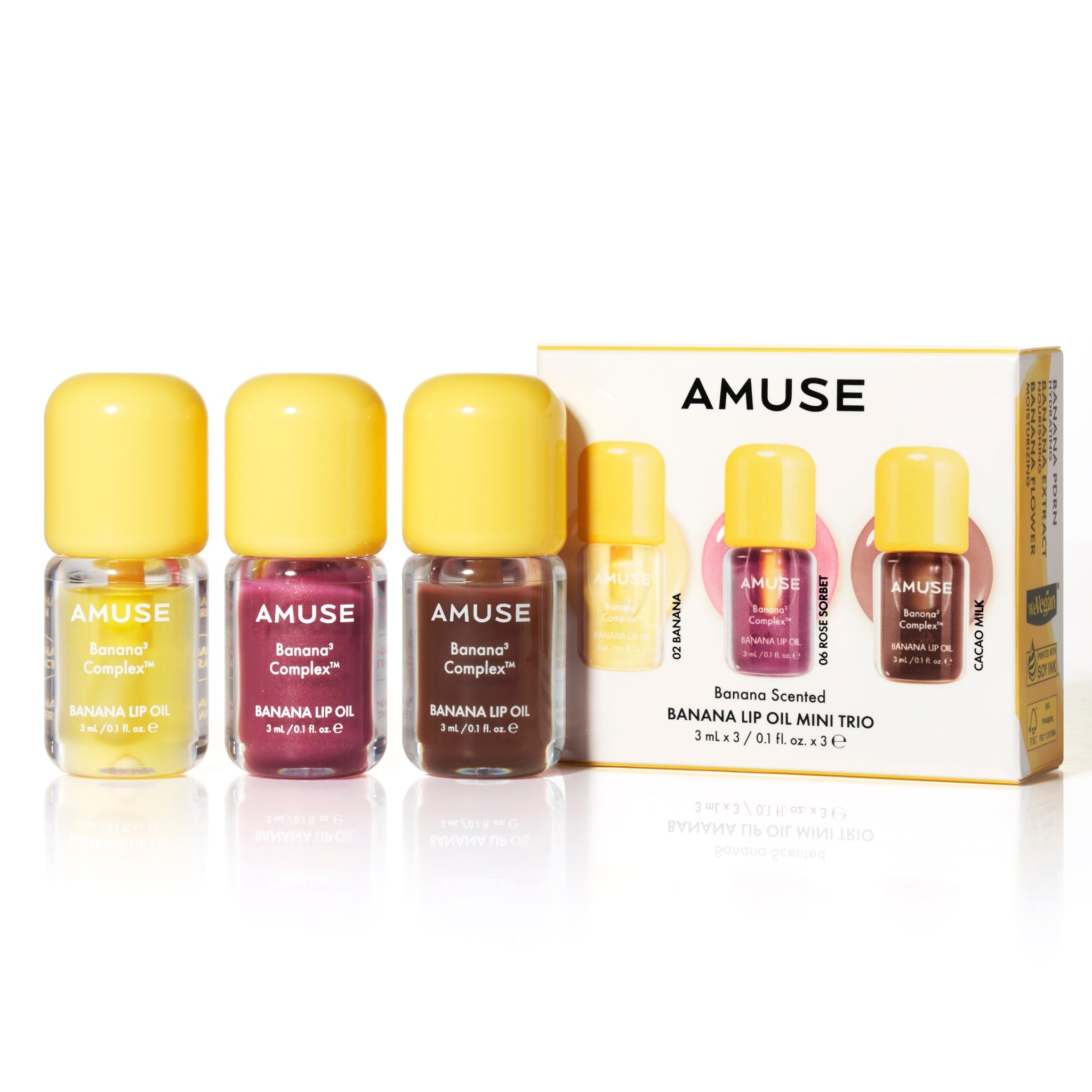 AMUSE Banana Lip Oil Mini Trio