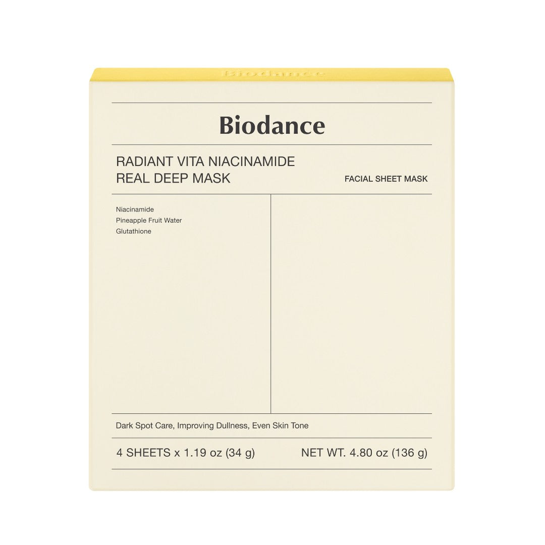 BIODANCE Radiant Vita Niacinamide Real Deep Mask 4pcs