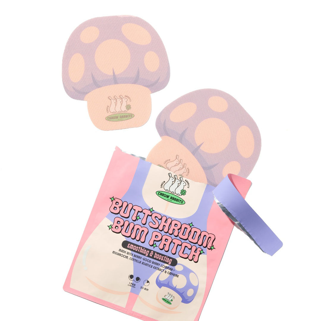 Chasin' Rabbits Buttshroom Bum Patch our of packaging