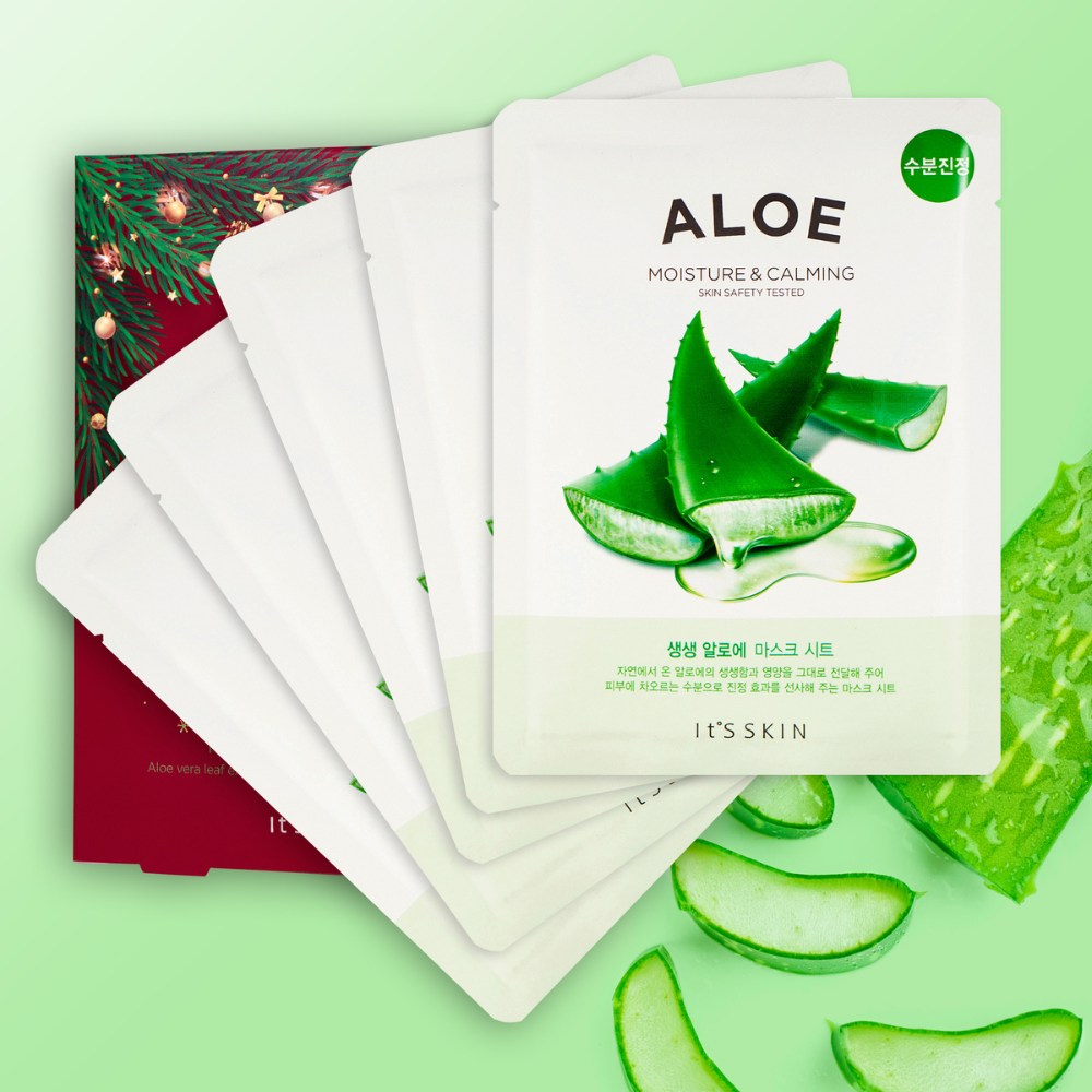 It´S SKIN The Fresh Mask Sheet Aloe Christmas Set (5 masks) package