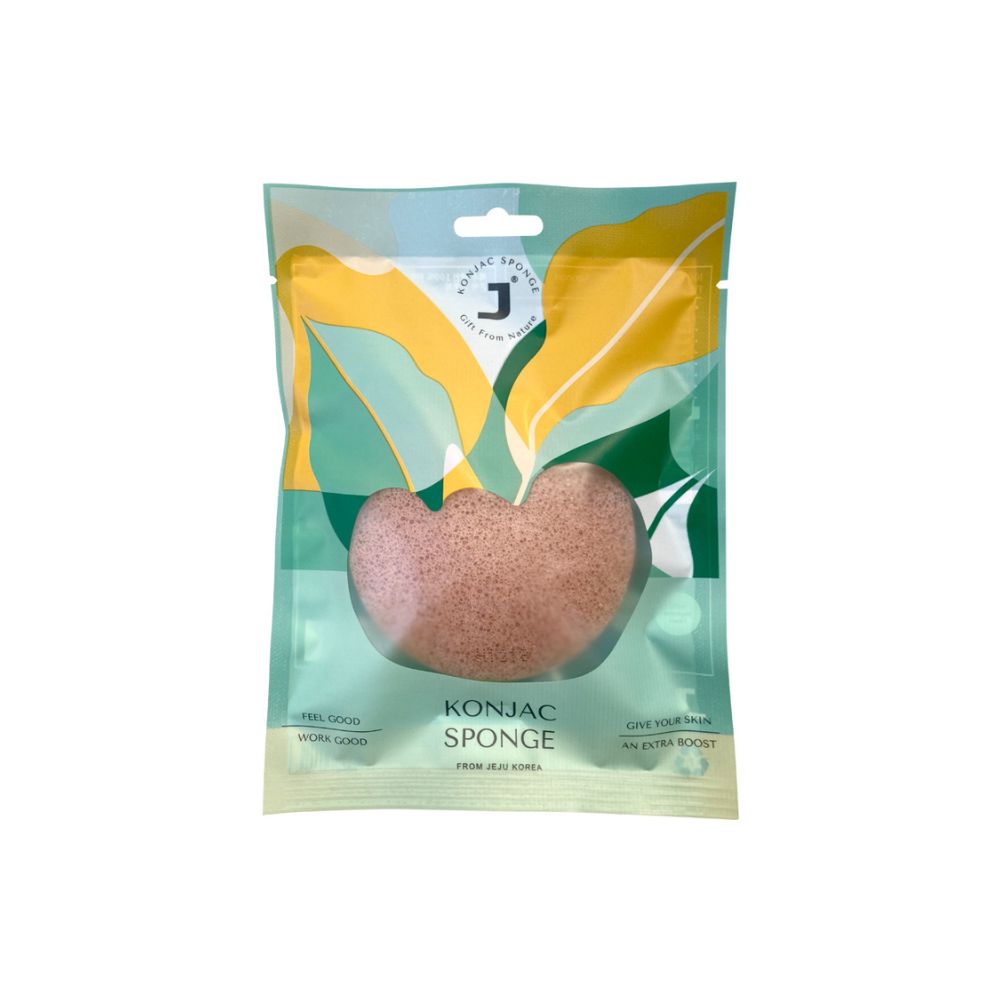 J-IN Pure KONJAC Slim Round Puff in New Dry Pink