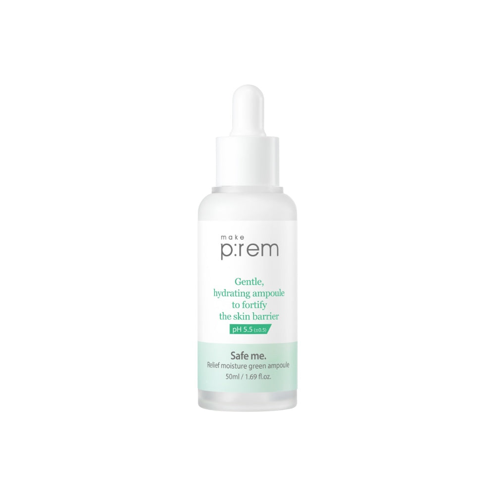 MAKE PREM Safe me. Relief moisture green ampoule