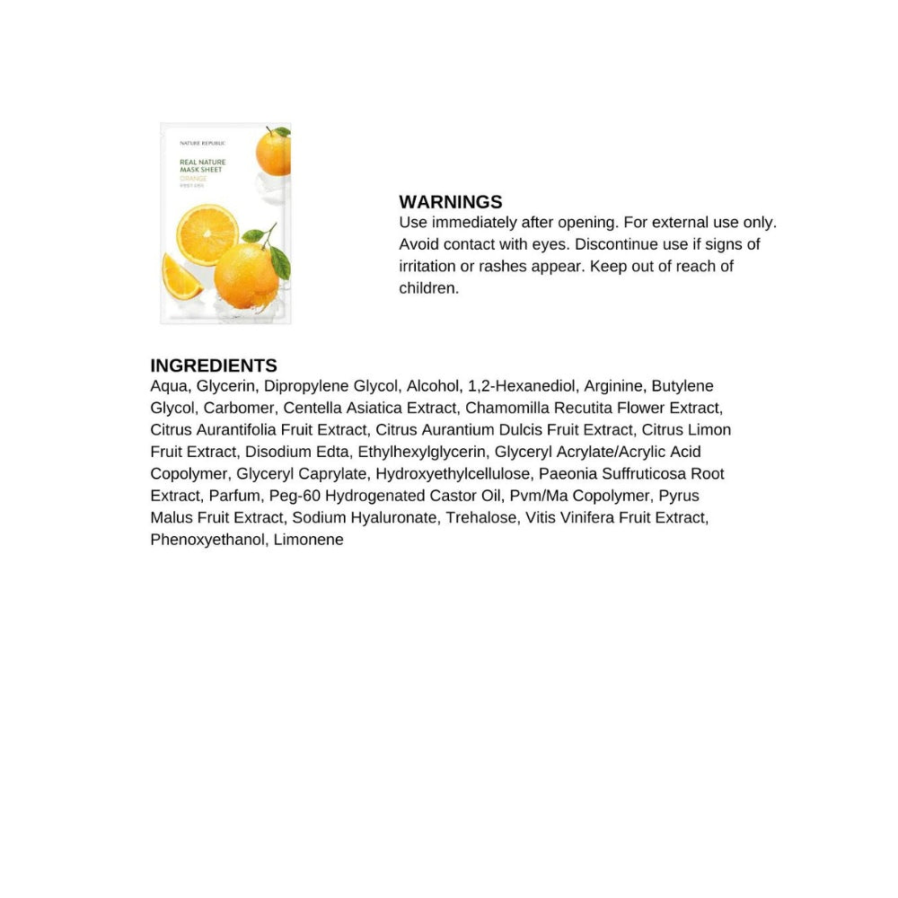 NATURE REPUBLIC Real Nature Orange Mask Sheet