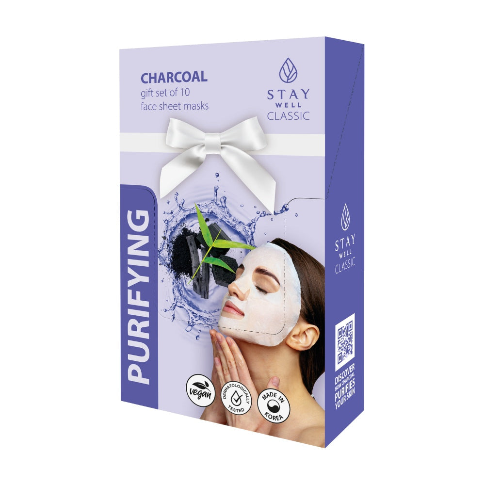 STAY WELL Classic sheet mask - CHARCOAL Purifying - set