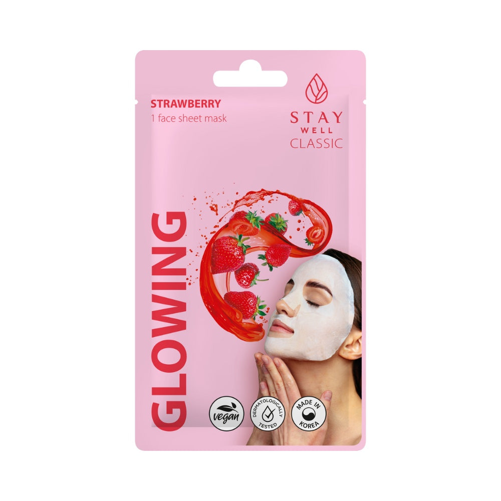 STAY WELL Classic sheet mask - STRAWBERRY Glowing